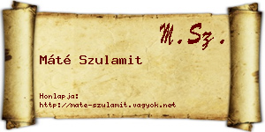Máté Szulamit névjegykártya